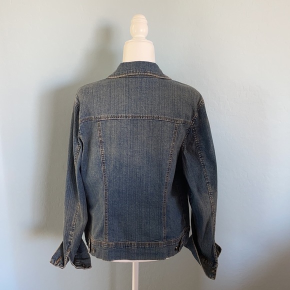 St. Johns Bay Jean Jacket with Cuffed Sleeves XL - Picture 3 of 4